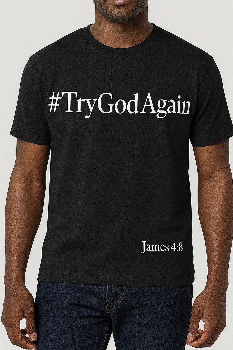 #TryGodAgain Black Men T-Shirts